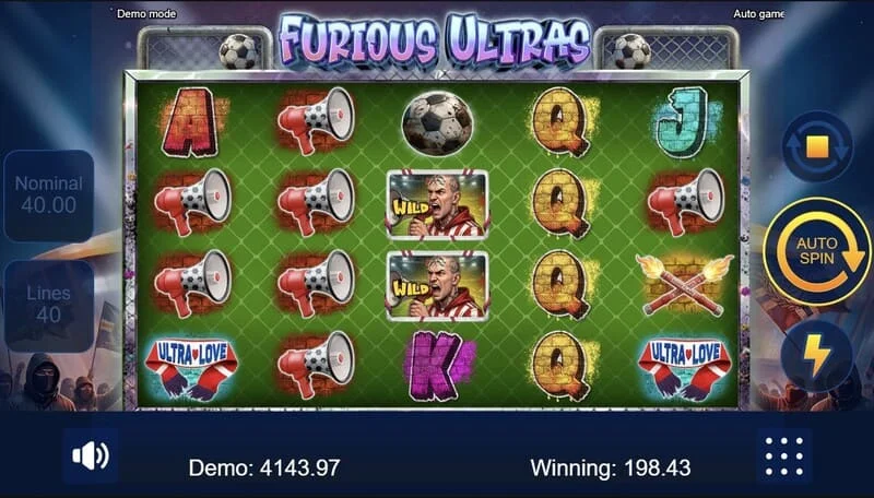 Furious Ultras – izplačilne linije na kolutih